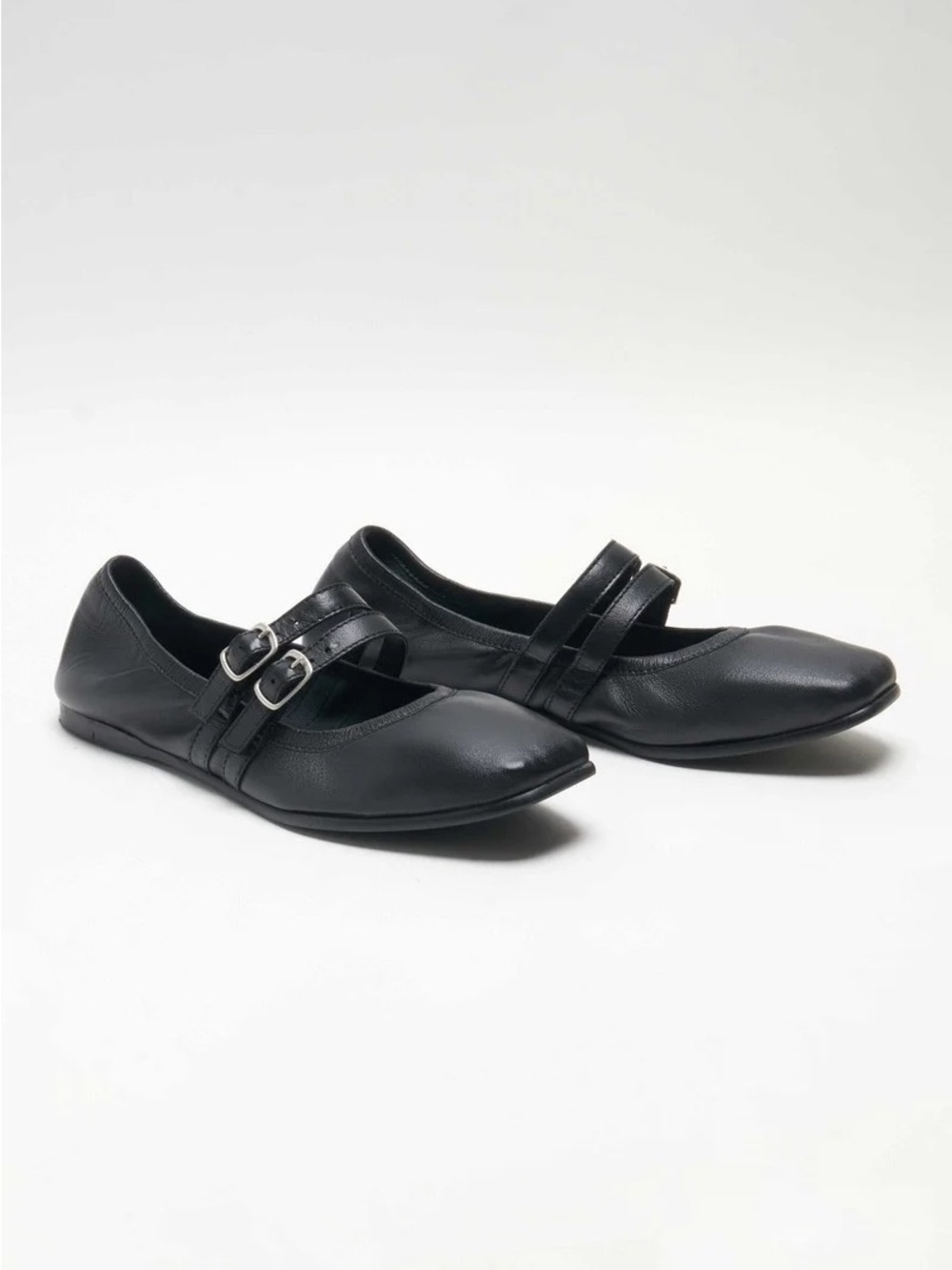 DKNY Black Dade Double-Strap Mary Jane Flats